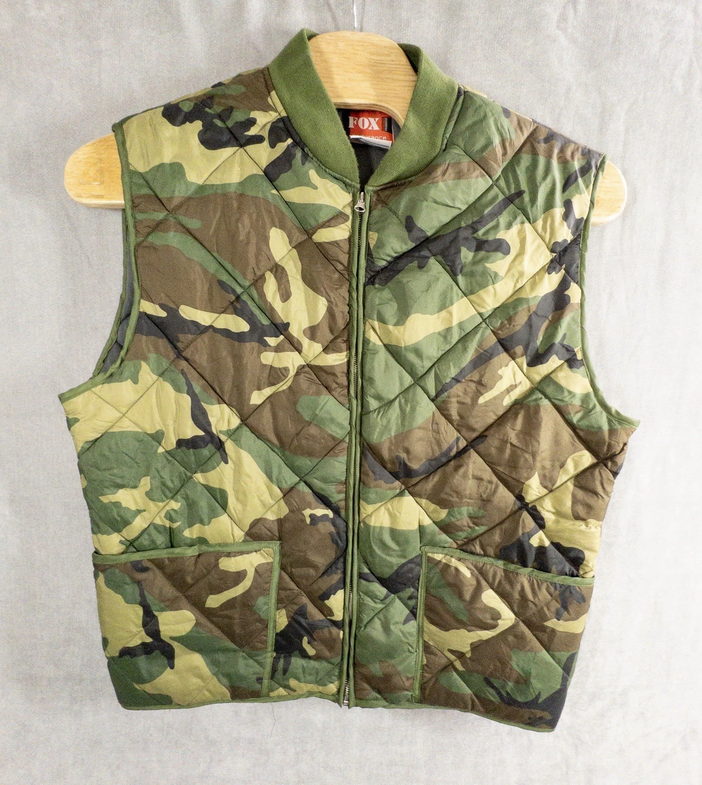Fox Endurance Outdoor Products Mens XXL Woodland Camo Puffer Vest Urban Utility