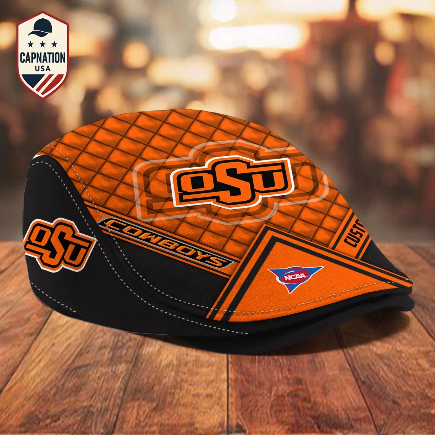 Oklahoma-State-Cowboys-Jeff Cap Custom Name NCAA Jeff Cap Driving Cap Golf Cap