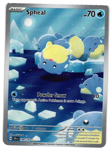 Pokemon TCG Spheal 199/191 Sv08: Surging Sparks Holo NM