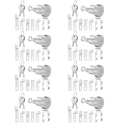 L-1172C 8 Pcs Silver Metal Mailbox Lock Replacement for C9100 with 24 Keys, Z...
