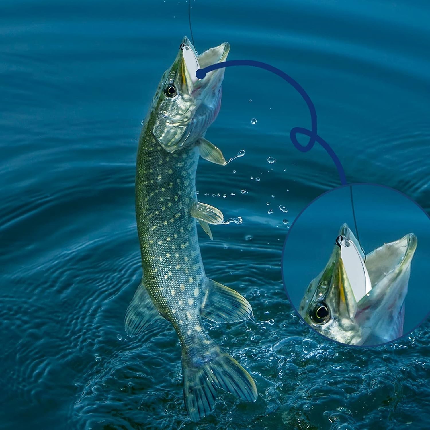 Hard Metal Fishing Spoons Treble Hooks Salmon Bass - Image 8