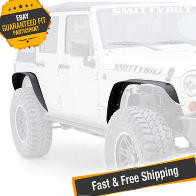 Smittybilt 76837 XRC Front & Rear Flat Fender Flares for 07-18 Jeep Wrangler JK
