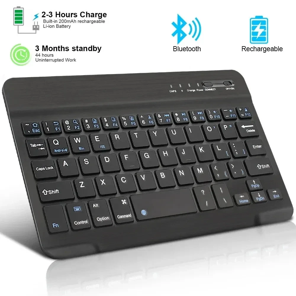 Tastiera Bluetooth Retroilluminata 7 Colori, AZERTY Wireless Portatile Per IPad, Tablet, PC, Smartphone, Smart TV, Con Cavo USB (Italiano) - 2