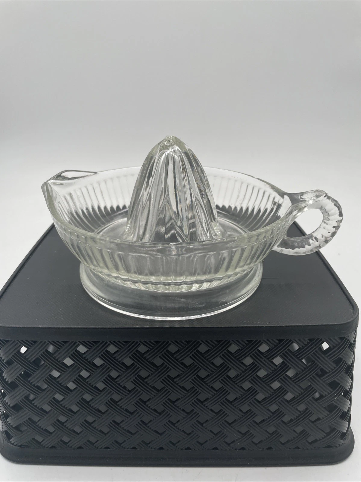 Vintage Glass Citrus Juicer Mid-20th Century