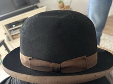 Dobbs Black Derby Bowler Mens Hat Markey s Inc Size 7 1/8 Oval