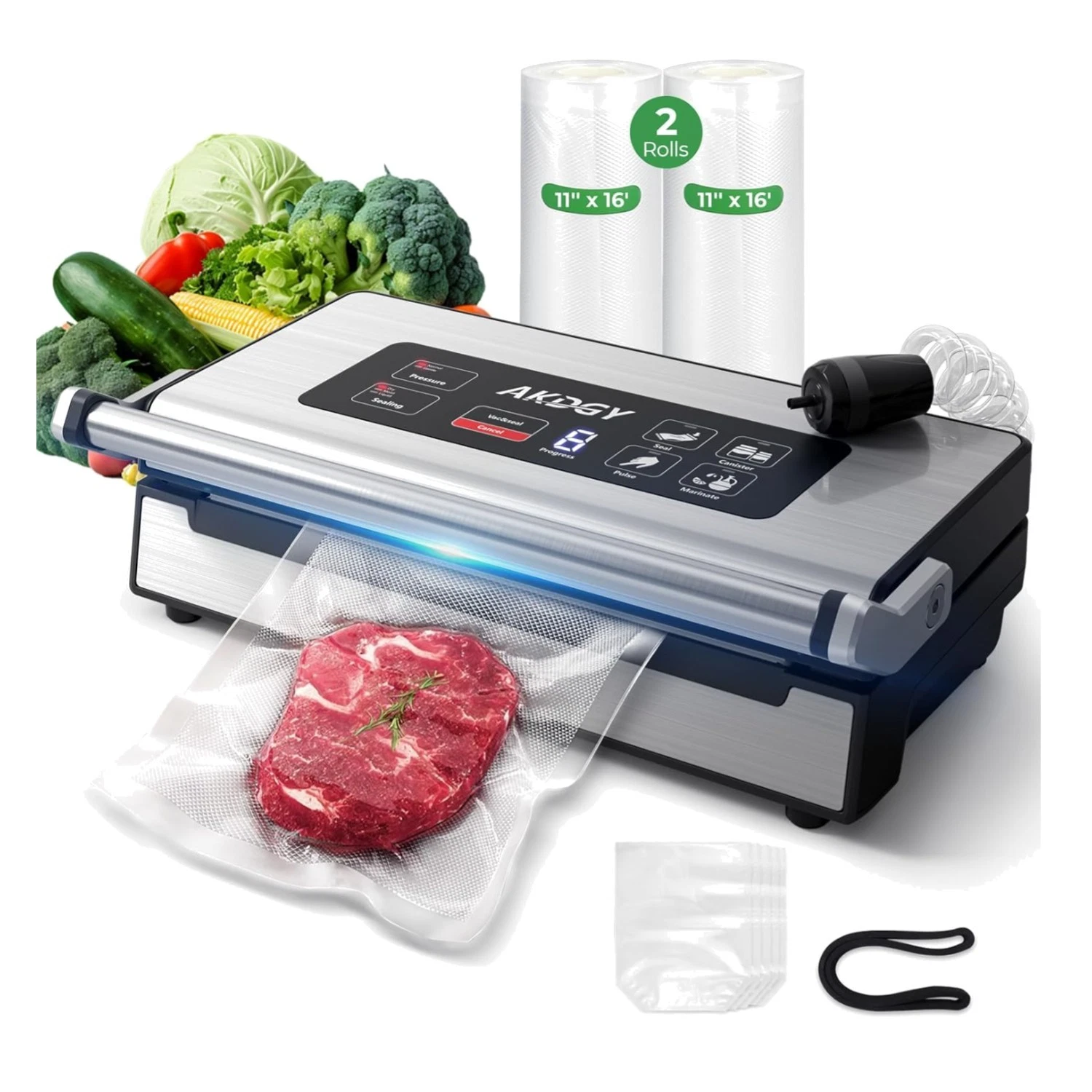 Efficient 130W Vacuum Sealer with Double Heat Seal Technology for Food Freshness