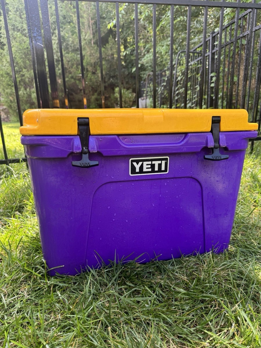 RARE YETI Tundra 50 Purple Yellow LSU VIKINGS Cooler | eBay