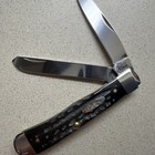 Case XX Buffalo Horn Full Size Trapper Knife NIB BH254 SS #65010 Free 1991 ERTL — photo 7