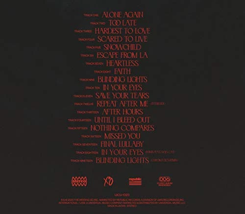 The Weeknd After Hours with 5 Bonus Tracks Deluxe Edition From Japan CD 19tr - Image 4 of 4