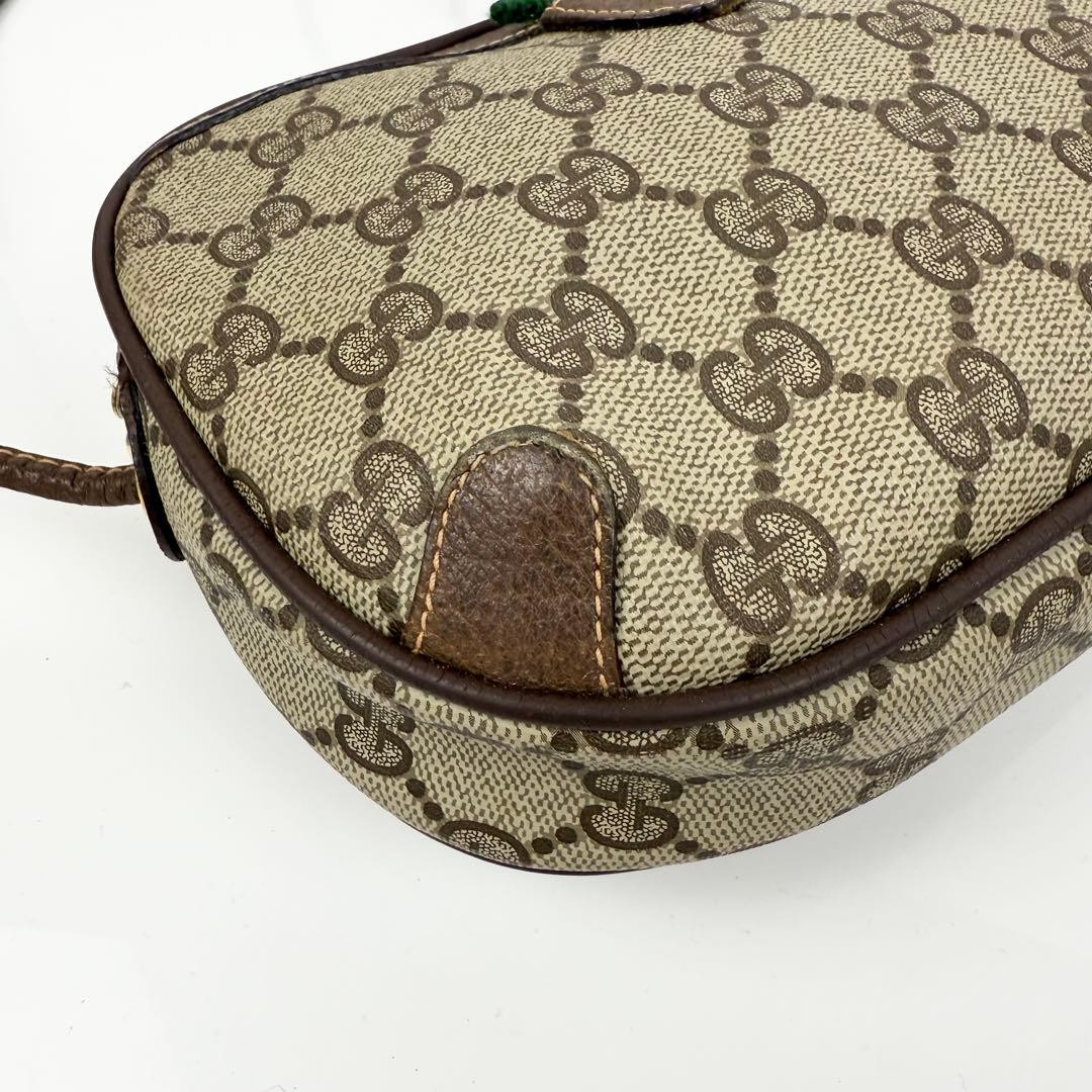 GUCCI Mini Shoulder Bag GG Supreme Sherry Line Beige PVC Leather Authentic thumbnail 9