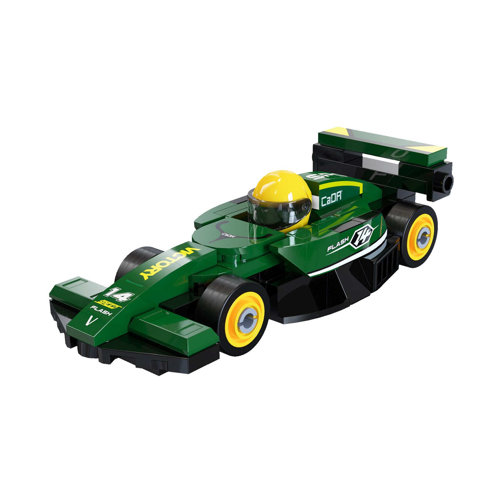 CaDA C55105W Mini Green Circuit Racing Car Plastic Brick Set - Image 2