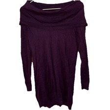 Womans Size Small Express Sweater Dress off shoulder  Burgundy Plum  Cowl Neck