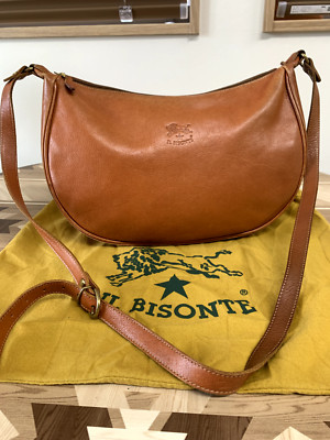 IL BISONTE Crescent Moon Shoulder Bag Brown
