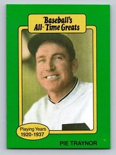 Pie Traynor 1987 Hygrade All-Time Greats #NNO Pittsburgh Pirates Baseball Card
