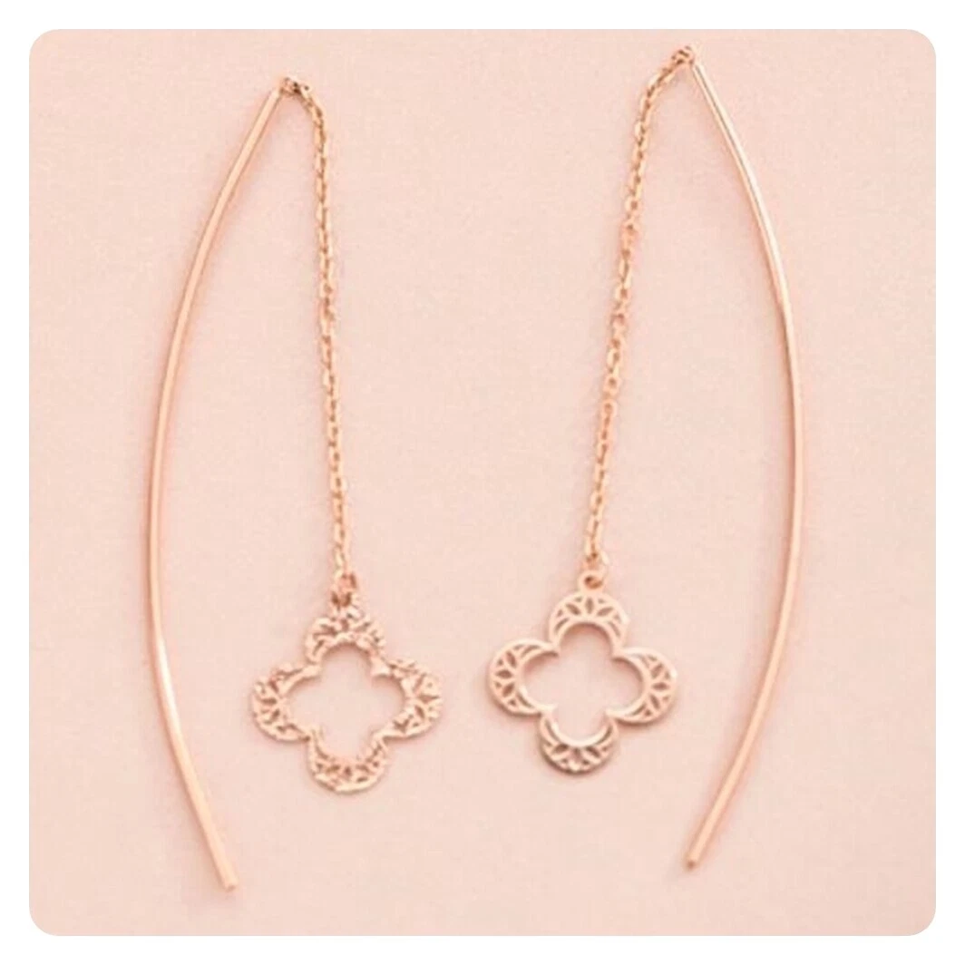 Chapado en Oro Rosa Pendientes de Moda Religiosa