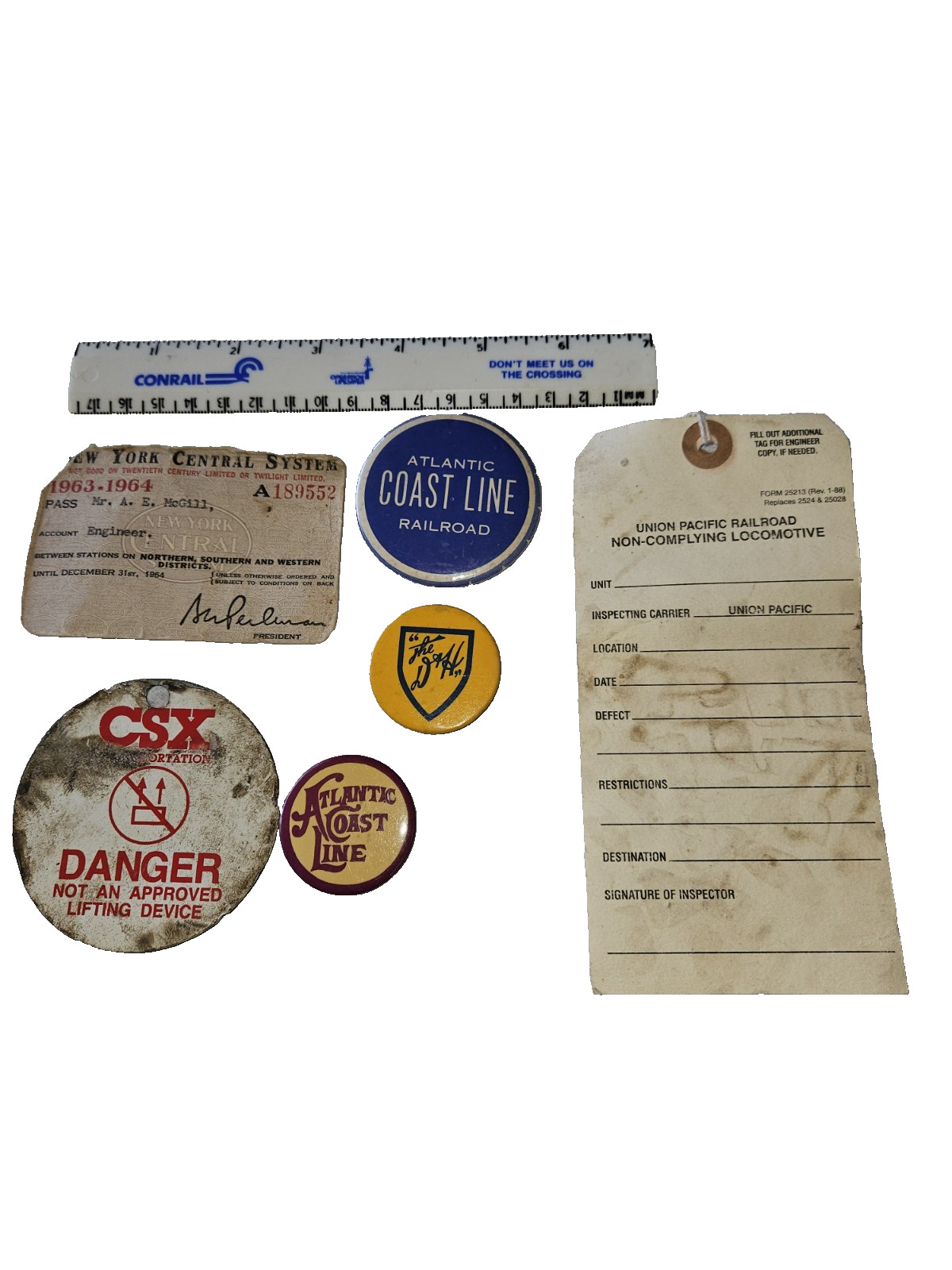 Atlantic Coast Line, Conrail, Union Pacific, CSX and D&H Rail Road items.
