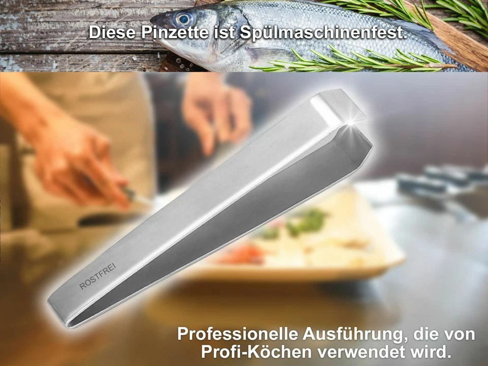 Premium Grätenzange Fischpinzette Grätenpinzette Fischgrätenpinzette Edelstahl - Bild 4 von 4