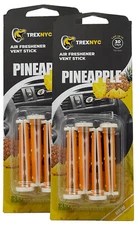 TrexNYC Car Air Fresheners Vent Sticks, Pineapple Scent, 2 Packs
