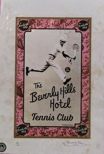 The Beverly Hills Hotel, Tennis Club, Print, 22'x 15'x Signed Fairchild Paris - 第 11/12 張圖片