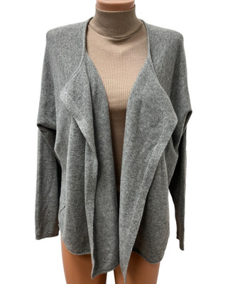 MARC O`POLO  Gr. L 100% KASCHMIR Damen Strickjacke  Grau Wasserfall Langarm