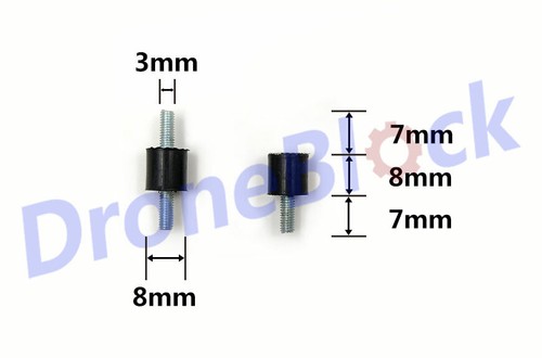 12pcs M3 Vibration Damper Aniti-Vibration Rubber Screw Bolt Male To Female - Picture 2 of 2