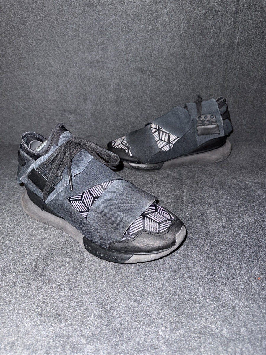 Y-3 Qasa High Black ABSTRACT ART SIZE 9 US Yamamoto adidas S82123