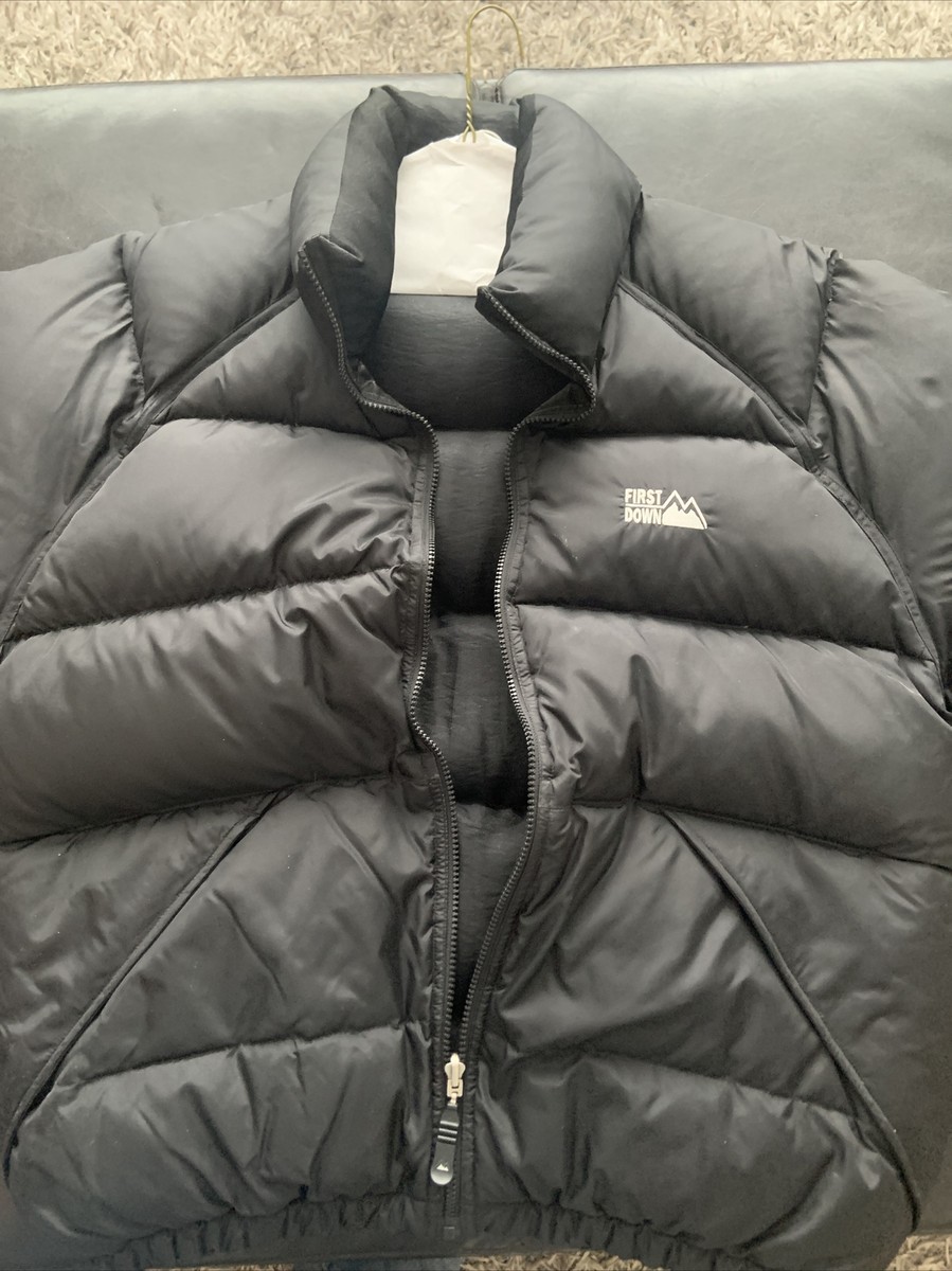 VINTAGE FIRST DOWN - MENS PUFFER Jacket Black Reversible VINTAGE FIRST DOWN - MENS PUFFER Jacket Black Reversible