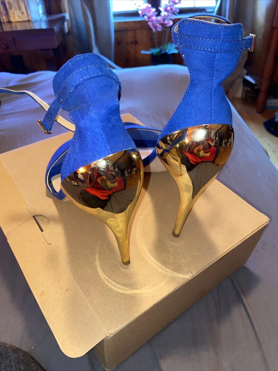 Royal Blue Bridal Shoes with Rose Gold Applique – Custom Wedding Shoes by A  Bidda Bling