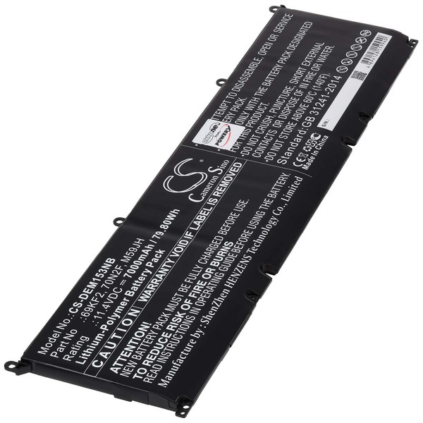 Akku Kompatibel Mit Dell Typ M59JH 11,4V 7000Mah/80Wh Li-Polymer Schwarz-image