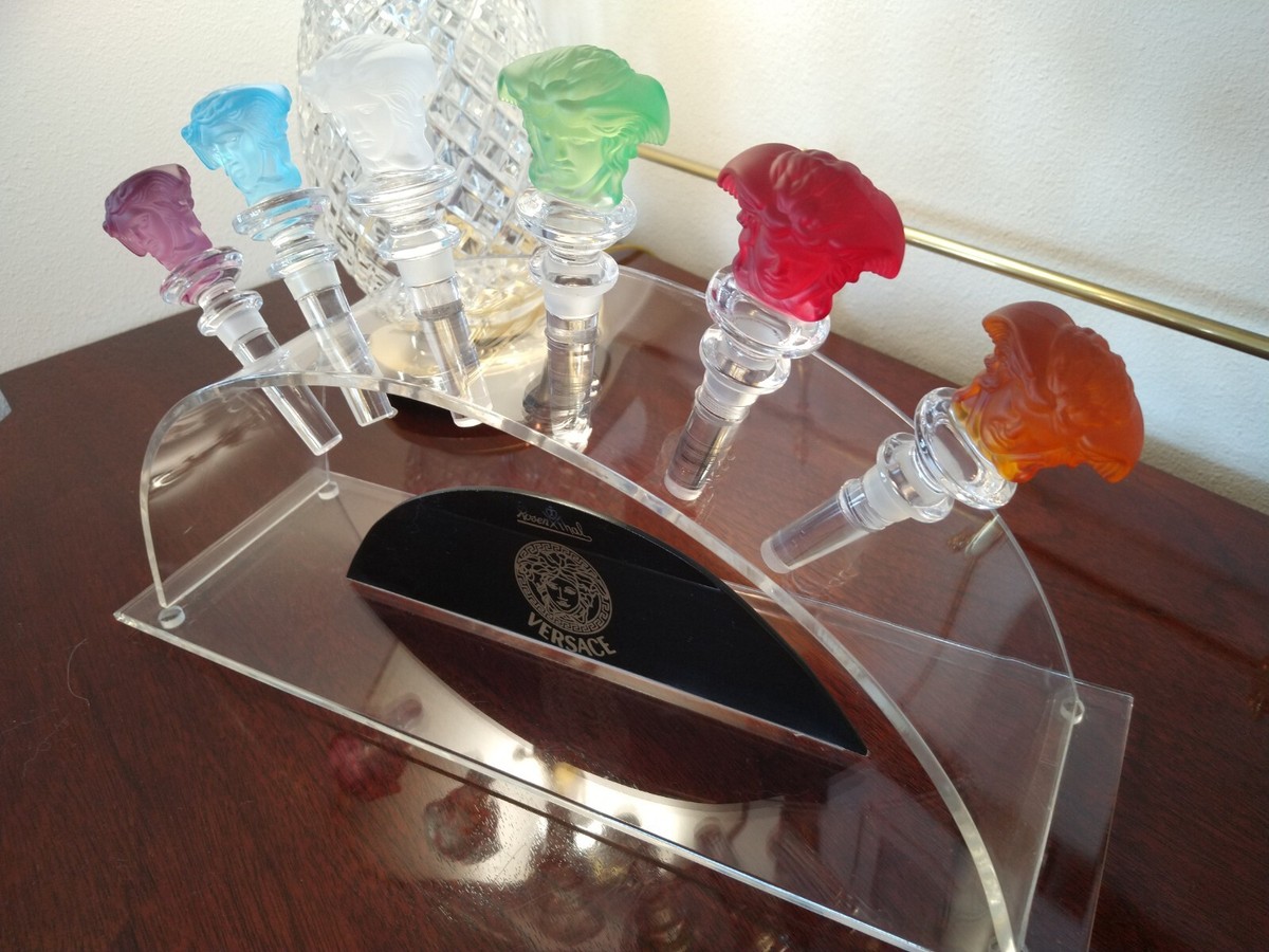 Rosenthal Versace Medusa Crystal Wine Stoppers - Set of 6