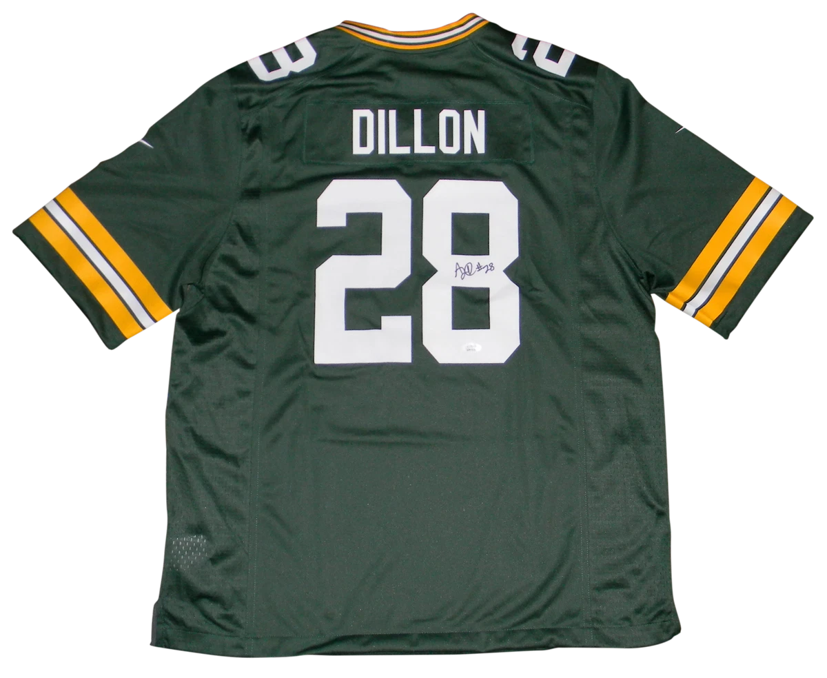 Nike Green Bay Packers No28 AJ Dillon Olive/Gold Men's Stitched NFL Limited 2017 Salute To Service Jersey