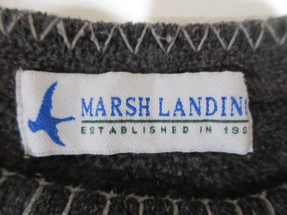 Sudadera gris para mujer talla L Marsh Landing polar suéter hoja bordada Foto 4 de 4