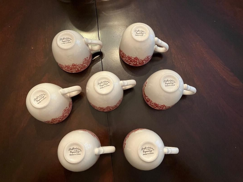 7 *STAFFORDSHIRE ENGRAVINGS RED/CREAM FLORAL COFFEE, TEA, HOT CHOCOLATE, MUGS#97 - Picture 3 of 4