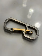 Titanium Carabiner Snap Spring Hook Clip, EDC Keychain, Key Ring, Gold Anodized