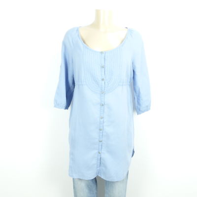 Mango long blouse tunic dress denim blue size DE M EUR L