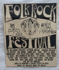1969 Northern California FOLK ROCK FESTIVAL , Hendrix, Airplane, Concert Ad