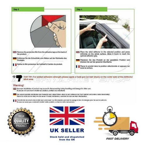 Wind Deflectors Dacia Duster MK2 2020 On Rain Smoke Guard 4pcs Set External Fit - Picture 10 of 13
