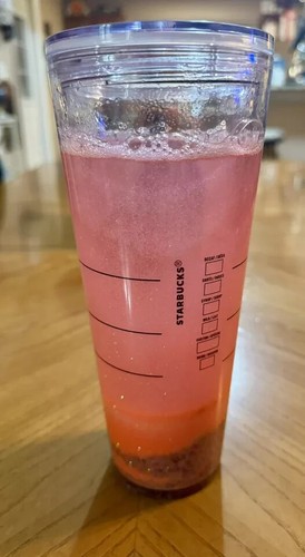 Starbucks Venti Cup Tumbler Liquid Pink Glitter CONFETTI 24Oz - Picture 3 of 4