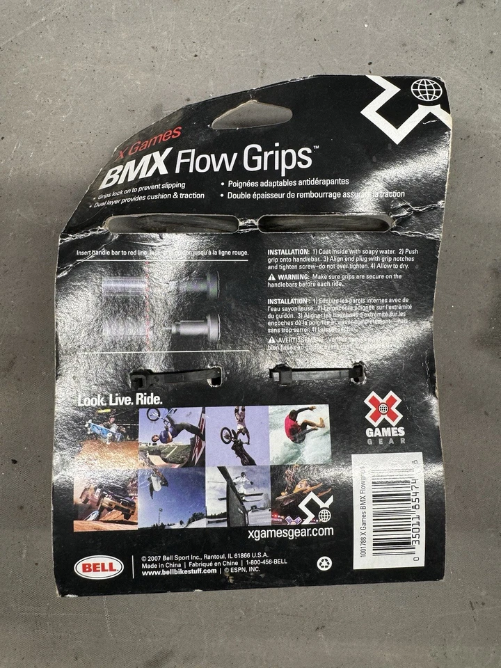 Empuñaduras de flujo de goma Bell ESPN X-Games Gear GT BMX bicicleta de acrobacias parte posterior de diamante Foto 4 de 4