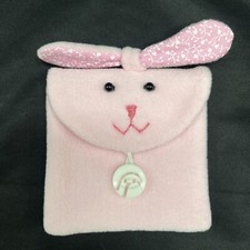 Handmade Bunny Pouch Purse Easter Gift Pink Girls Artisan Crafted S95