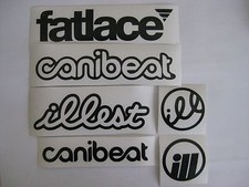 6 Sticker Pack1 Black Vinyl Decal Fatlace Illest Canibeat Jdm Drift Race Car Vip