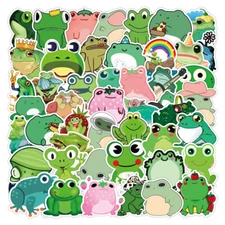 100Pcs Frog Cartoon Sticker for Adults Teens Girls Scrapbooking Water Bottles