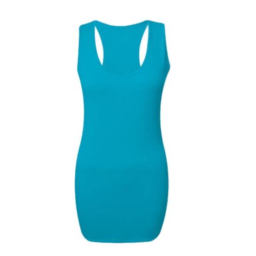 Ladies Women's Long Racer Back Vest Bodycon Muscle Vest Top Gym Top Plus Sizes - Picture 9 of 23