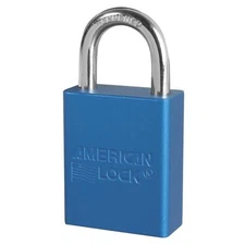 American Lock Keyed Different Anodized Aluminum Safety Padlock , A1105Blu, Blue