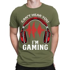 Can't Hear You I Am Gaming Funny Game Lover Gamers Gift Mens T-Shirts Top #TA-89