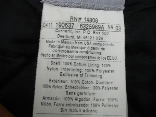 Men's sz M Carhartt V01 Arctic Quilt Lined Cotton Duck Canvas Vest Black V01-BLK - Picture 17 of 21