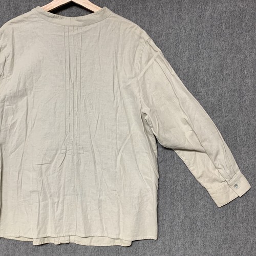 White Stag Shirt Womens 16W Beige Linen Blouse Top V Neck Button Plus - Picture 8 of 12