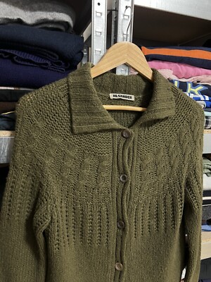 Vintage Jil Sander Knitted Cardigan Sweater Cashmere Button Up 