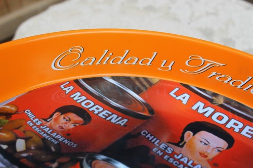 Vintage La Morena Chiles Jalapenos Metal Tray 13" Quality and Tradition - Picture 2 of 9