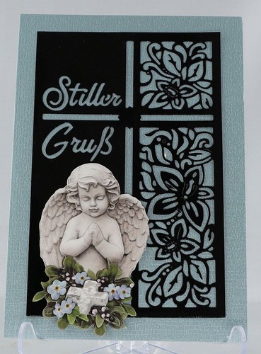 Grußkarte / Kartenkunst 3-D-Motiv Engel / Stiller Gruß 720